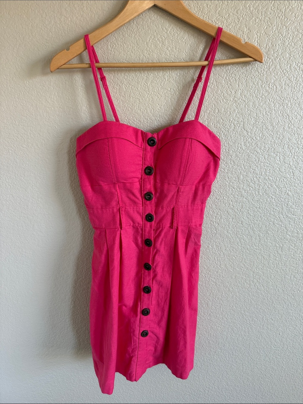 Poetry Hot Pink Button-Front Sundress